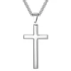 Gloss korssmykke i blank stål.