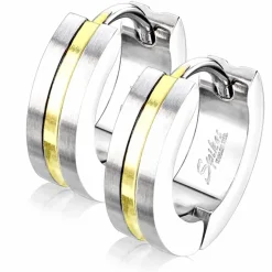Gold stripe ørering i ædelstål