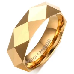 Golden Facetsleben tungstenring med glans.