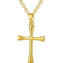 Golden Faith kors halssmykke rustfri stål