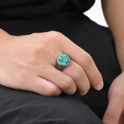 Gork herrering med turkis sten.