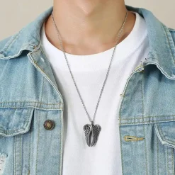 Grow wings halssmykke i rustfri stål.