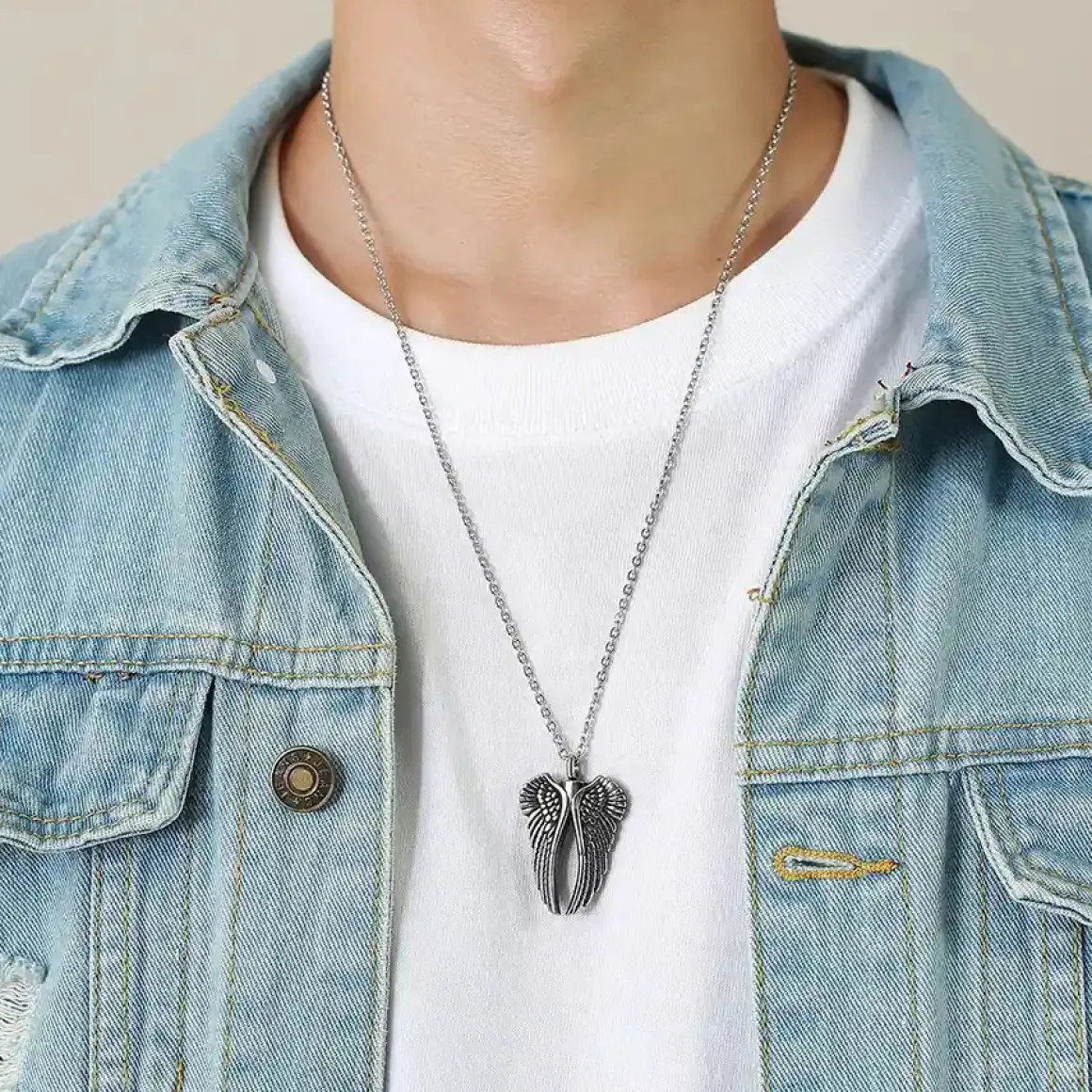 Grow wings halssmykke i rustfri stål.