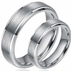 Hacky ring til forlovelse eller vielse i tungsten