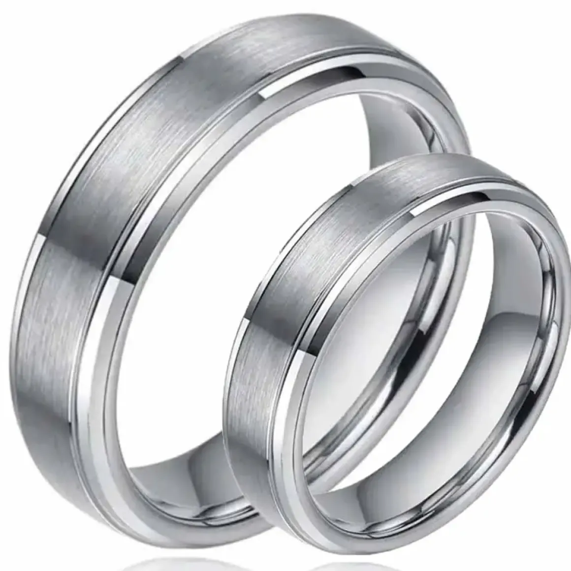 Hacky ring til forlovelse eller vielse i tungsten