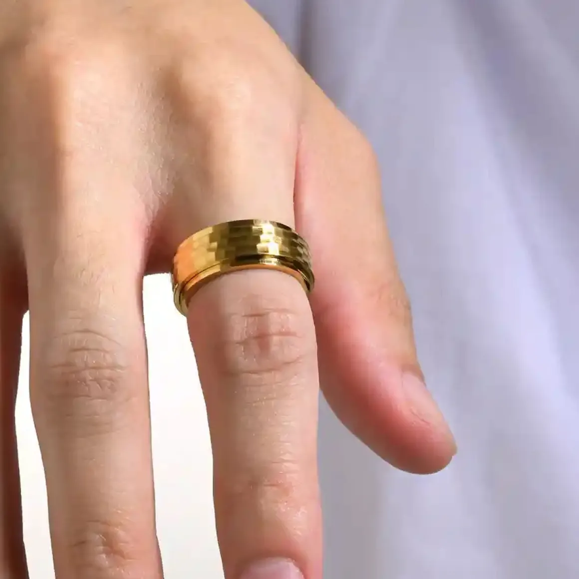 HammerGold Spinning Ring – 8 mm Herrering i Rustfrit Stål