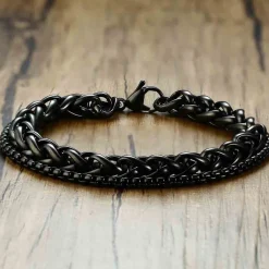 Hammersort Dobbelt stålarmbånd X2