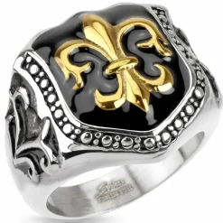 Herrering "FleurDeLis" stål