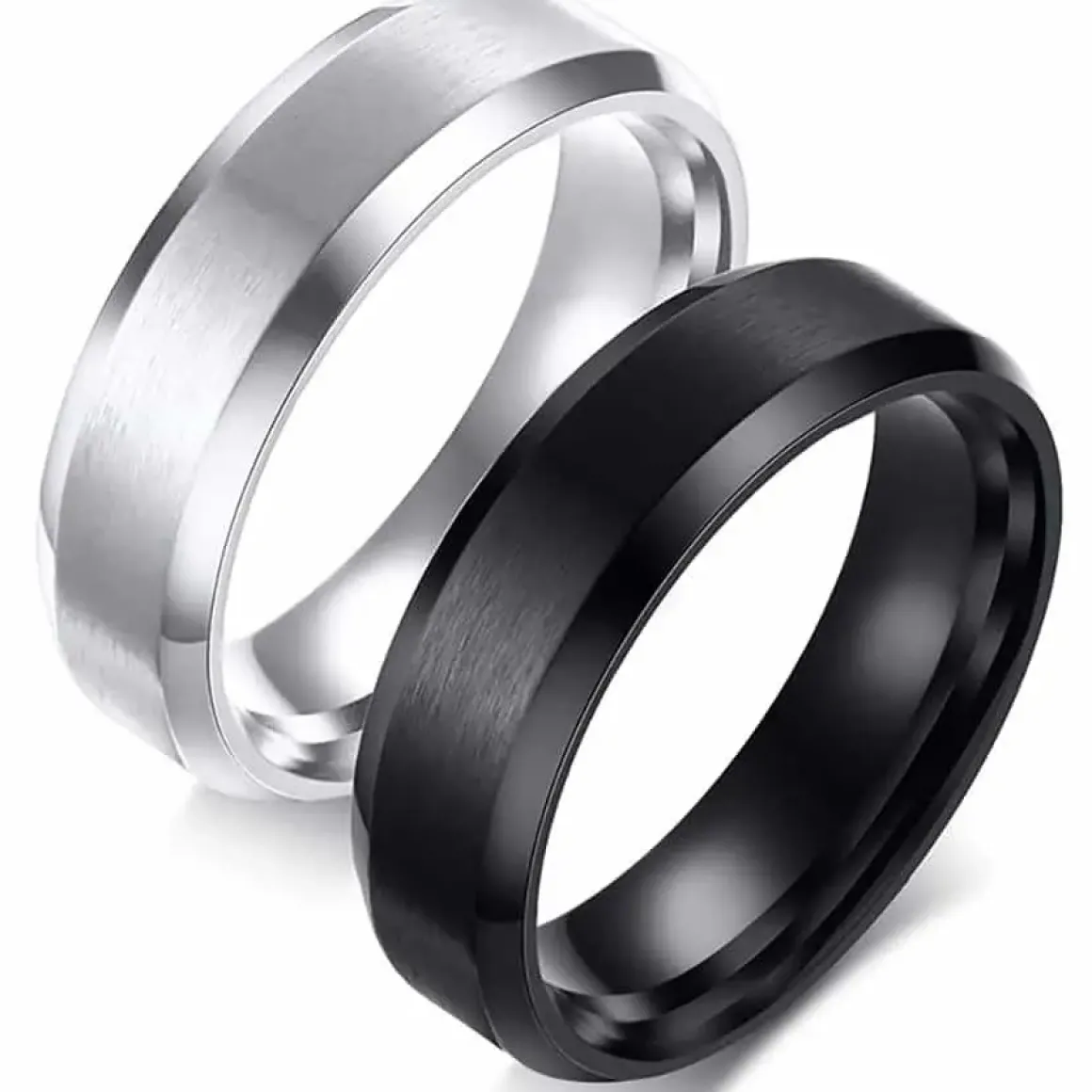 Hew Forlovelsesring sort eller blank stål