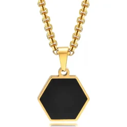 Hexa Gold Black – Herrehalskæde i rustfrit stål