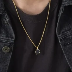 Hexa Gold Black – Herrehalskæde i rustfrit stål