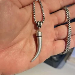 Horn halssmykke oxy stål