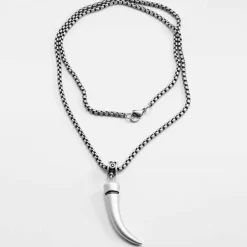 Horn halssmykke oxy stål