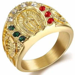 Horse / forgyldt herre ring med sten