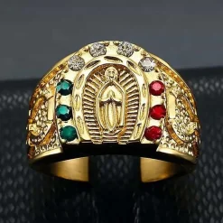 Horse / forgyldt herre ring med sten