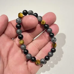 Jade black perler armbånd 8mm