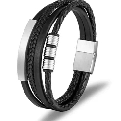 Kalaz armbånd i læder og stål