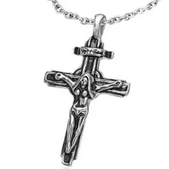 Kors med kvinde i rustfrit stål