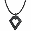 Kozar halssmykke i ædelstål med kæde sort
