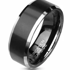 Krug black tungsten carbide ring
