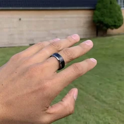 Krug black tungsten carbide ring