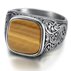 Kubal designring i ædelstål og Tigereye