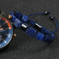 Lapis Blue lux armbånd macrame armbånd