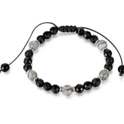 Lapiz og onyx perlearmbånd
