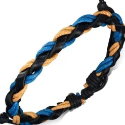 Læderarmbånd og bomuld