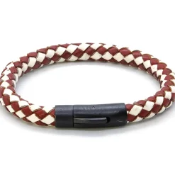 Læderarmbånd "Red/White"