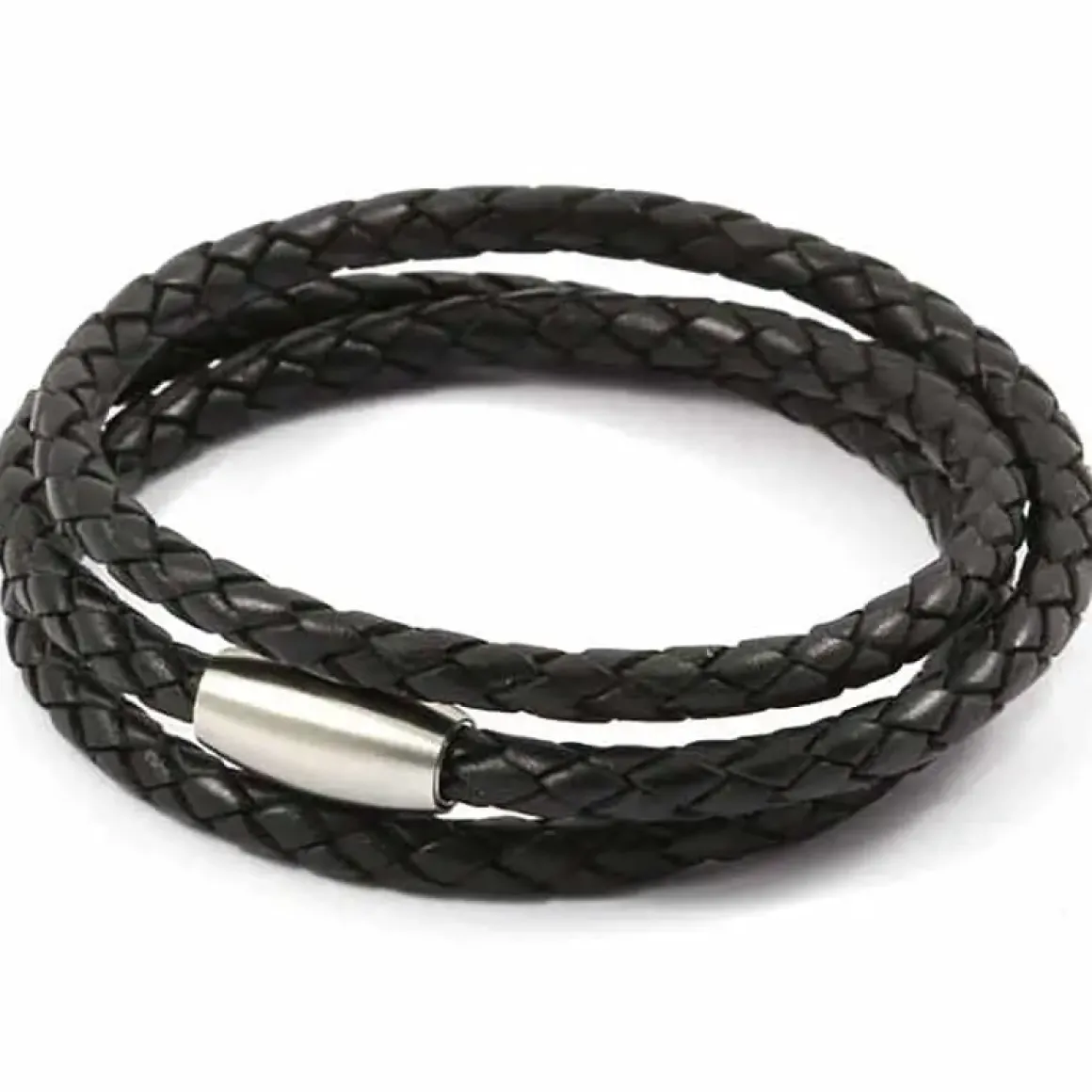 Læderarmbånd trible "Steel"