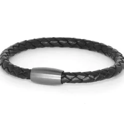 Læderbolo armbånd med magnetlås