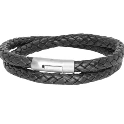 Læderhalskæde i 8/6mm læderflet.