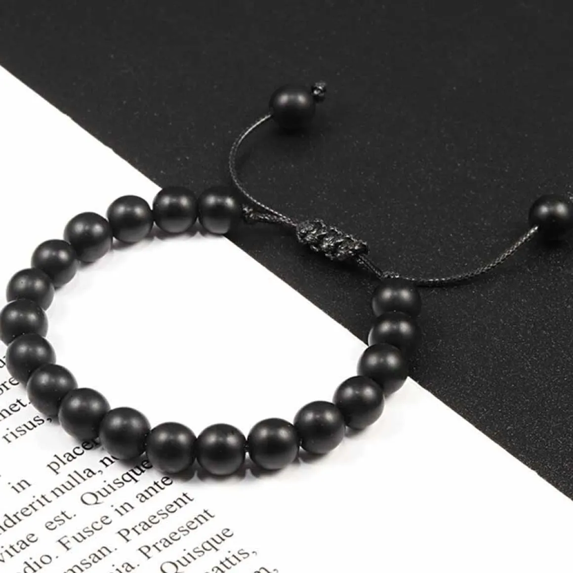 Leli perlearmbånd sort blackstone perler