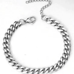 Link armbånd i rustfri stål 7mm bred