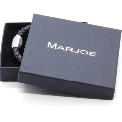 Lionar sort læderarmbånd i boloflet