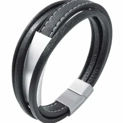 Lucio læderarmbånd steel