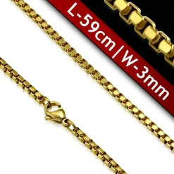 Lux kæde forgyldt 3mm/60cm