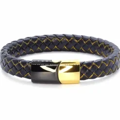 Major armbånd i imt. læder med gylden snor