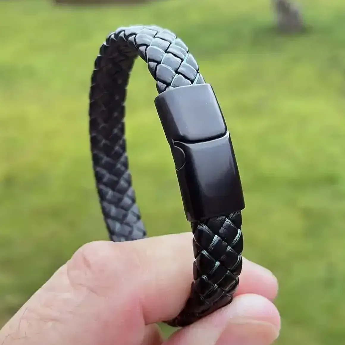 Major green line læderarmbånd