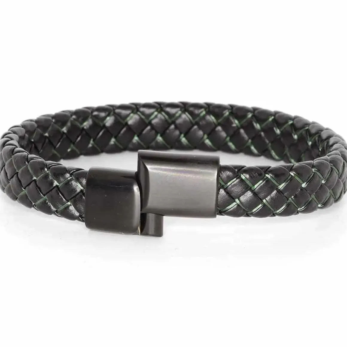 Major green line læderarmbånd