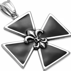 Malteserkors med Fleur De Lis vedhæng