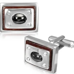 Manchetknapper "Steel on Wood"