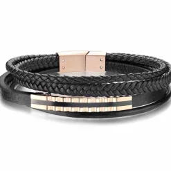 Micro fiber læderarmbånd IP guldbelagt rose