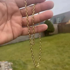 5mm forgyldt rustfri stål kæde