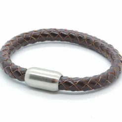 Mørk brun læderarmbånd "Koe"