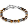 Muriz perlearmbånd med hematit og tiger eye