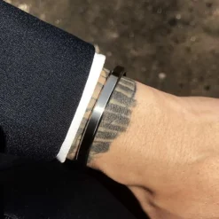 Nate bangle rustfri stål blackcoatet