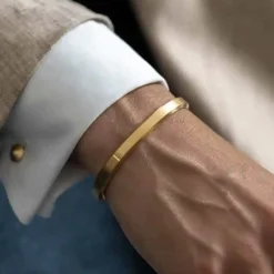 Nate bangle rustfri stål golden