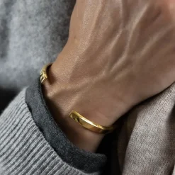 Nate bangle rustfri stål golden